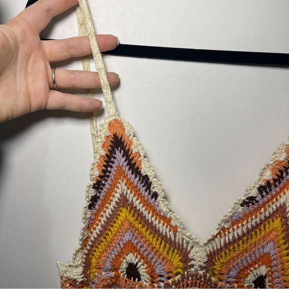 Zara women’s Granny square crochet rare blogger’s favourite boho dress in XS/S - Picture 8 of 13